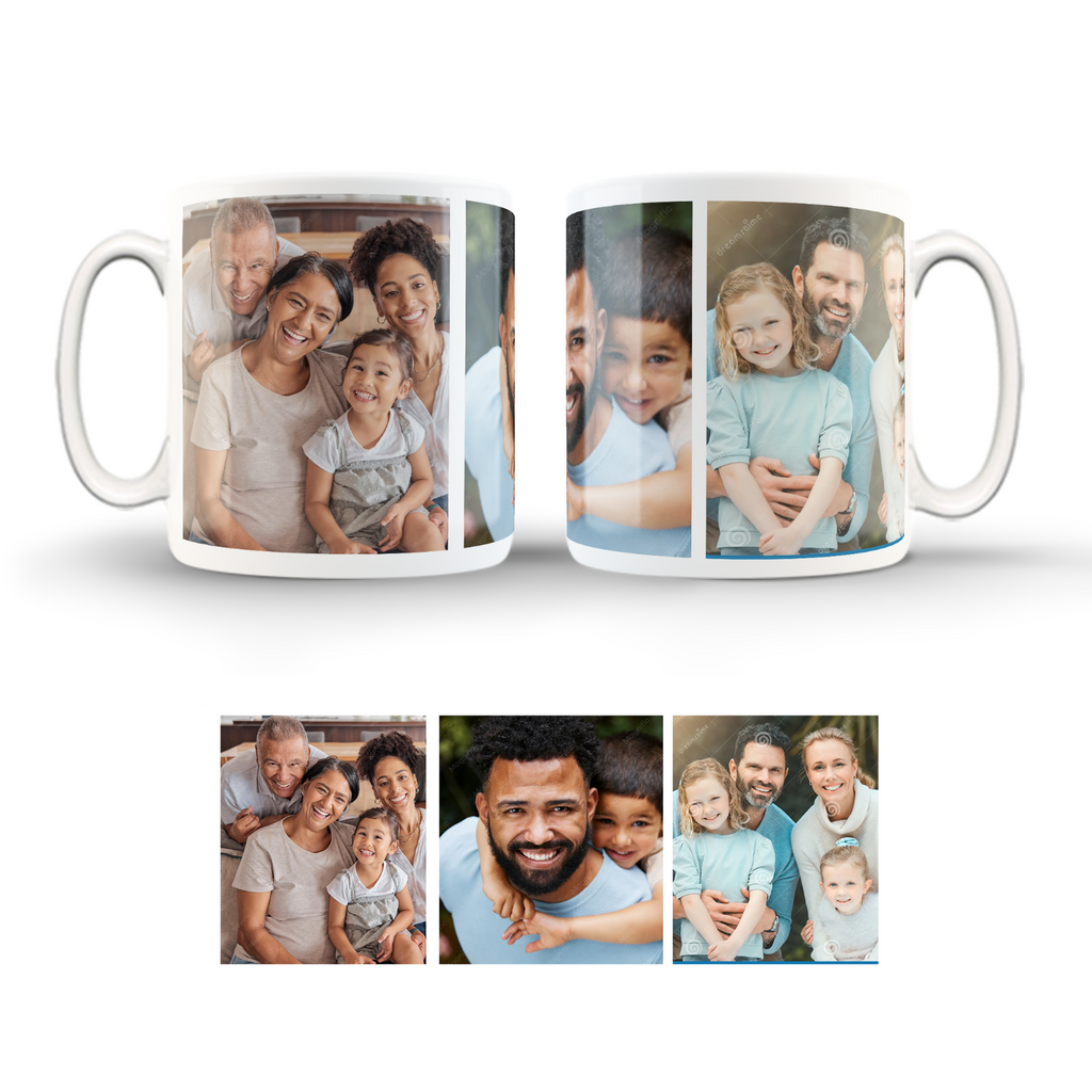Personalized 3 Photo Cup/ 11oz Cup/ Coffee Cup/Design/Mug/3photos/Photo/